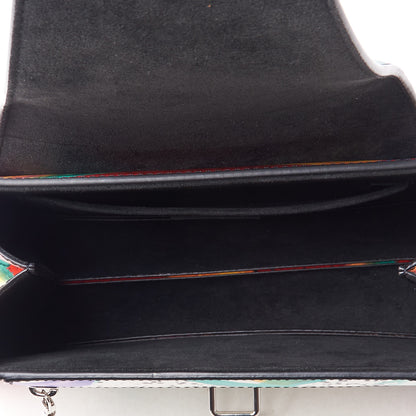 Louis Vuitton Calfskin Splash Print Trapeze Black White Red 6 of 8