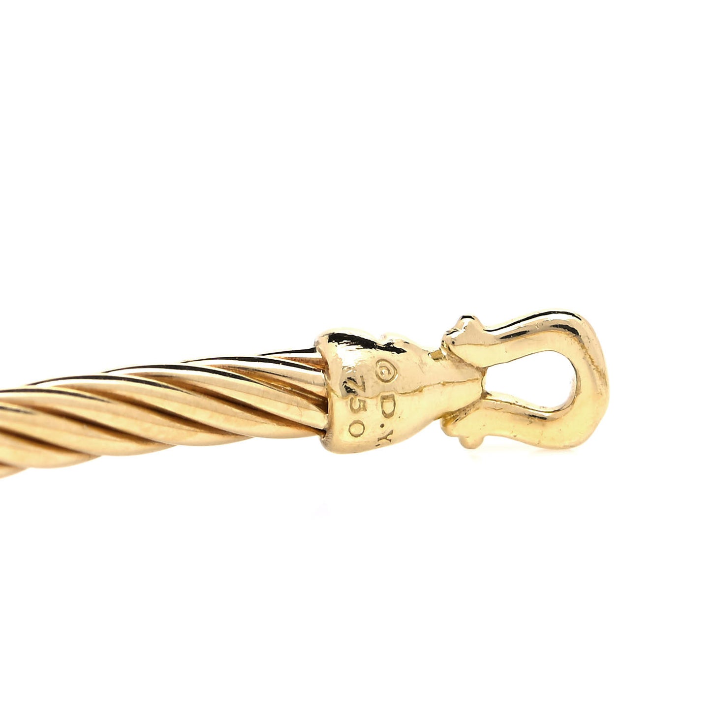 18K Yellow Gold 3mm Cable Buckle Bracelet