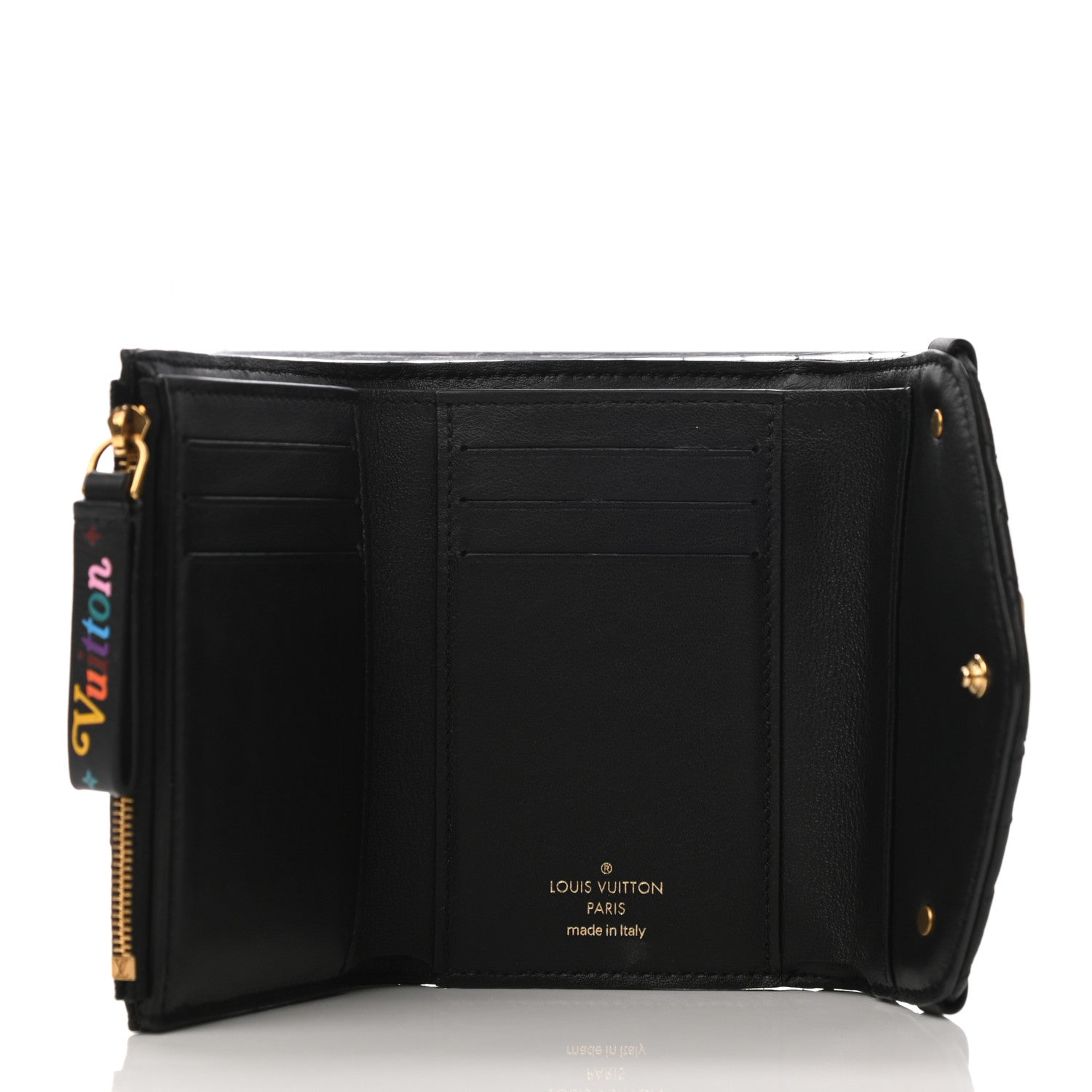 Louis Vuitton Calfskin New Wave Compact Wallet Black 5 of 7
