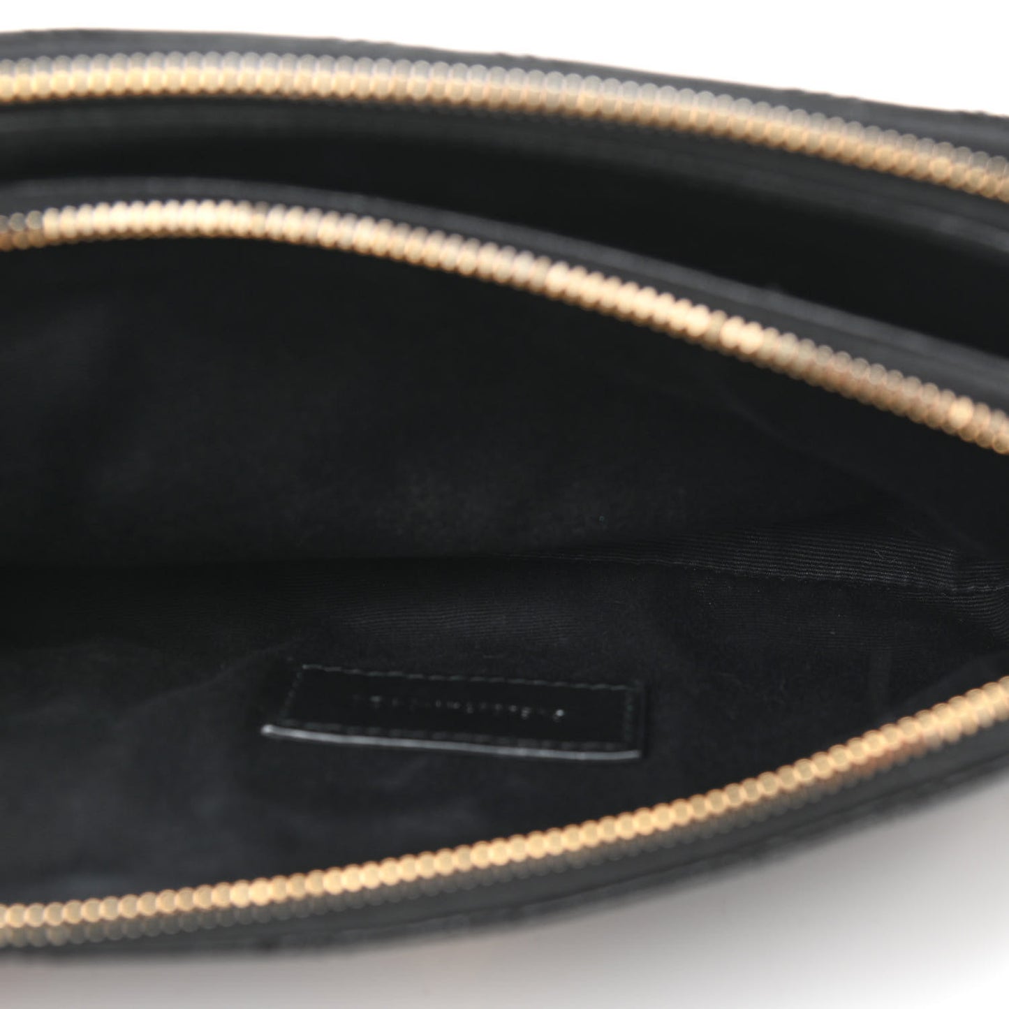 Grained Lambskin Quilted Mini Becky Double Zip Bag Black
