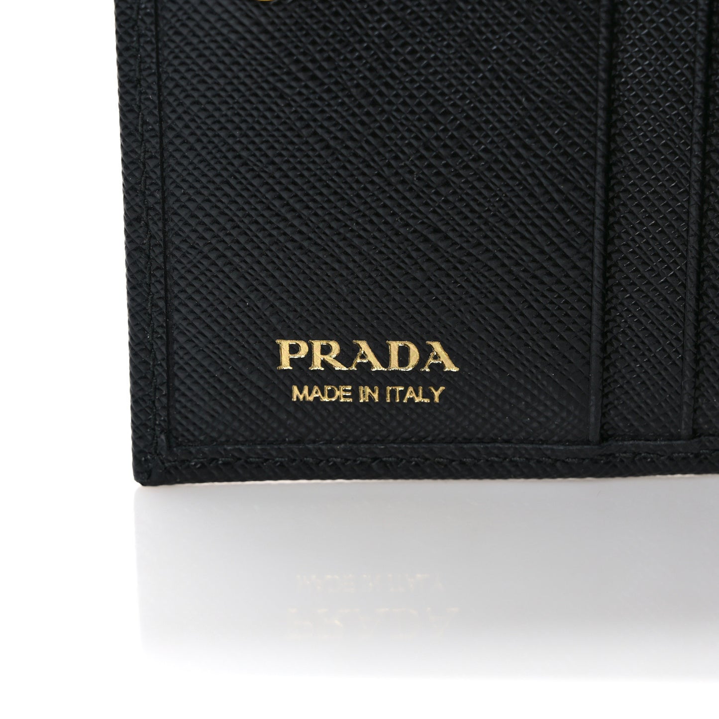 Saffiano Triangle Bi-Fold Wallet Black