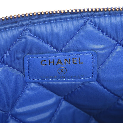 Chanel Lambskin Quilted Medium Boy Cosmetic Case Blue 6 of 7