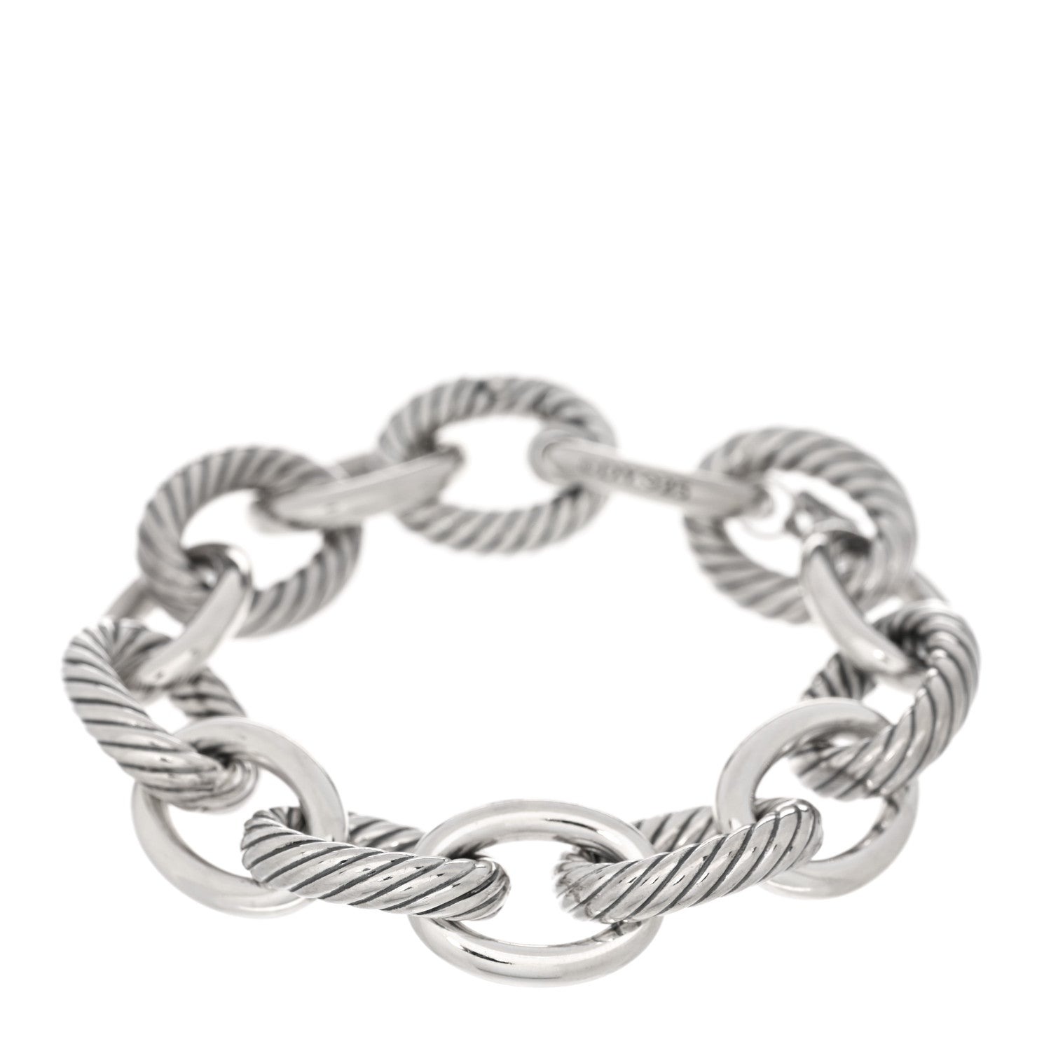 David Yurman Sterling Silver 17mm Large Oval Link Bracelet 1 of 3