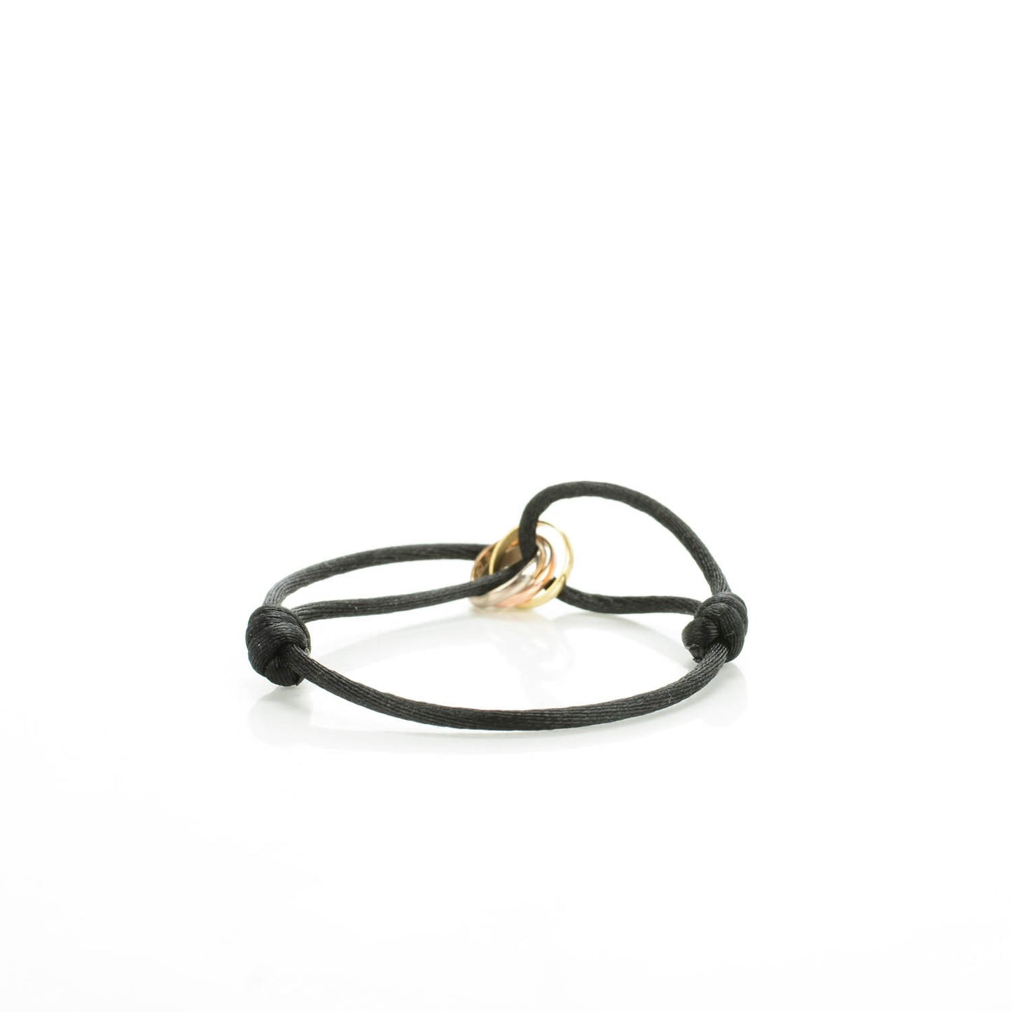 18k Pink Yellow White Gold Trinity Adjustable Cord Bracelet