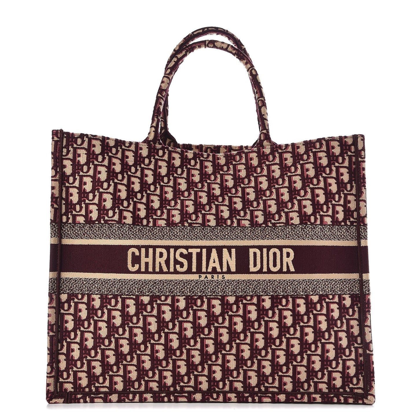 Oblique Large Book Tote Burgundy Multicolor