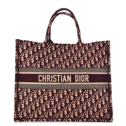 Christian Dior Oblique Large Book Tote Burgundy Multicolor 1 of 12