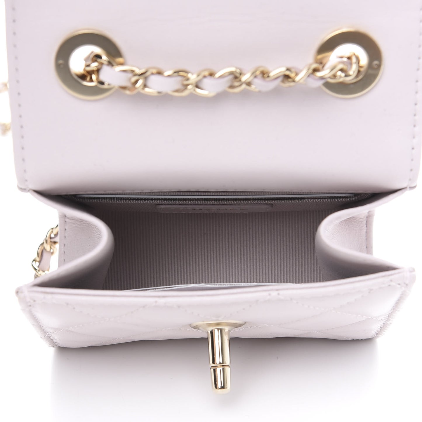 Lambskin Quilted Mini Trendy CC Clutch With Chain Lilas Lilac