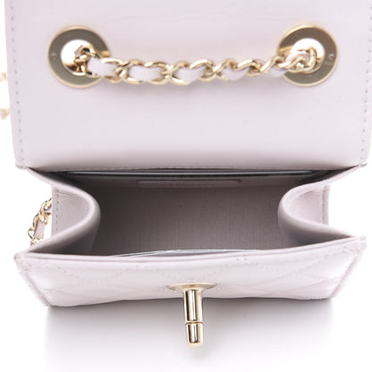 Chanel Lambskin Quilted Mini Trendy CC Clutch With Chain Lilas Lilac 4 of 9