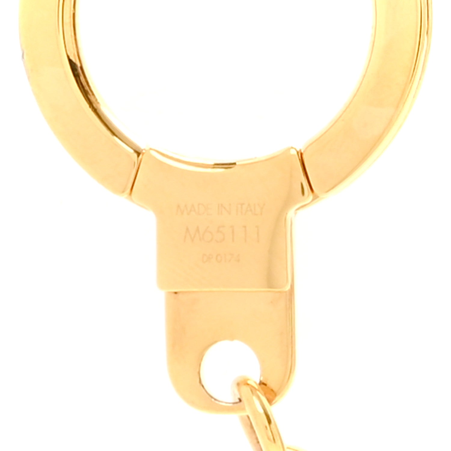 Louis Vuitton Brass Enamel Fleur De Monogram Bag Charm Chain Gold 4 of 4