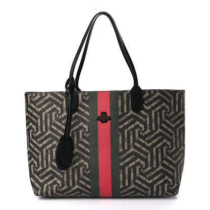 Gucci GG Supreme Monogram Caleido Web Medium Tote Beige Ebony 1 of 9