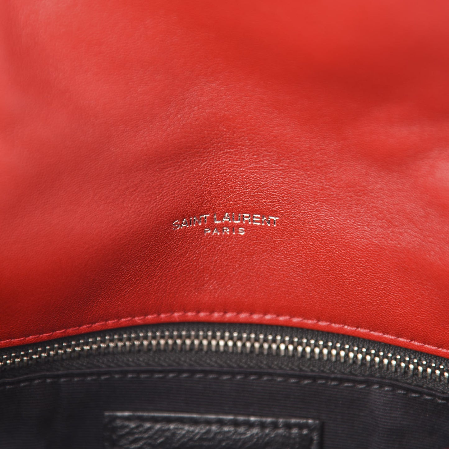 Lambskin Quilted Small Loulou Puffer Monogram Chain Satchel Red
