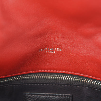 Saint Laurent Lambskin Quilted Small Loulou Puffer Monogram Chain Satchel Red 6 of 10