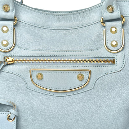Balenciaga Chevre Gold Metallic Edge Hardware City Bleu Azur 12 of 12