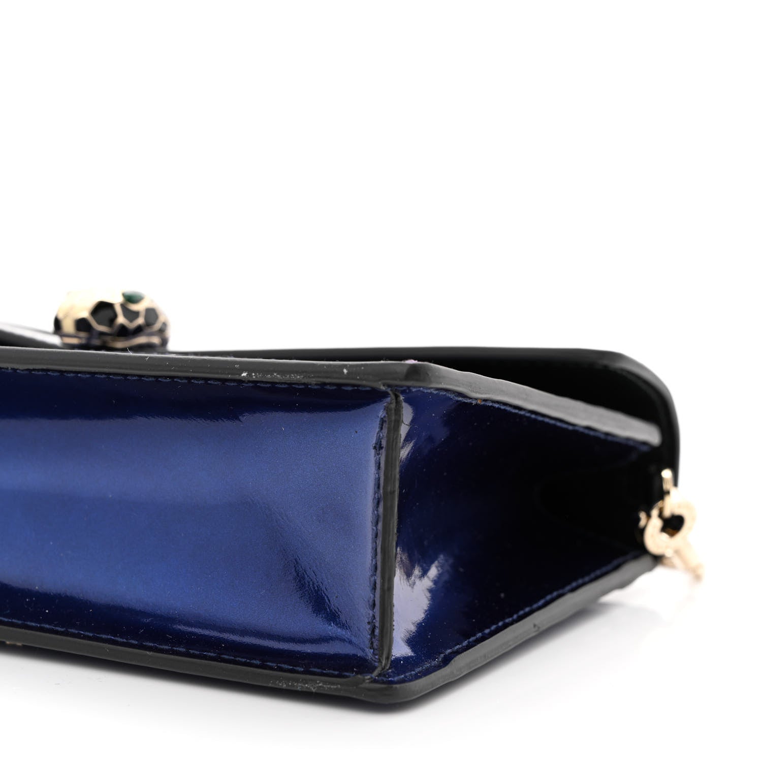 Bulgari Metallic Serpenti Forever Chain Wallet Dark Blue 10 of 11