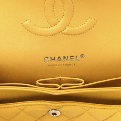 Chanel Caviar Quilted Medium Double Flap Yellow 4 of 12