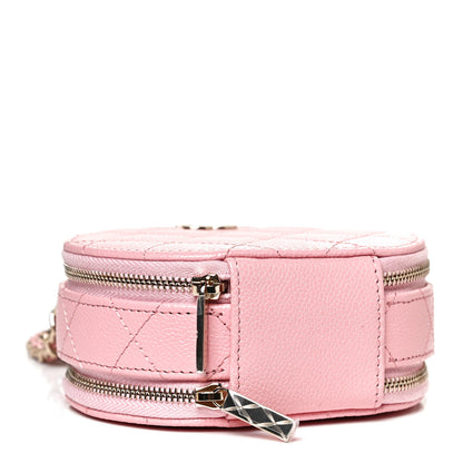 Chanel Caviar Quilted Round Handle With Care Vanity With Chain Pink 4 of 12