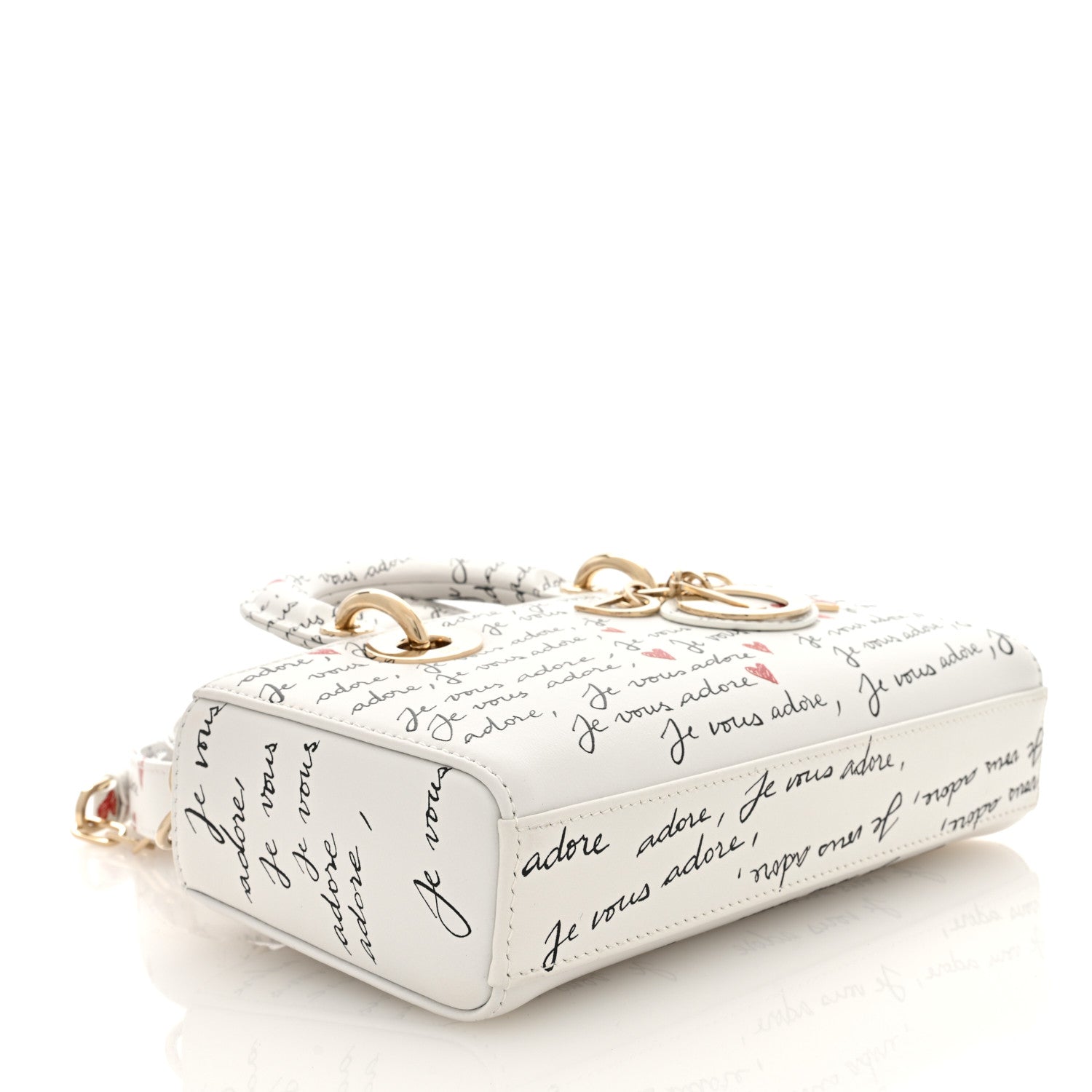 Christian Dior Calfskin Je Vous Adore Dioramour Small Lady D-Joy White Black Red 4 of 10