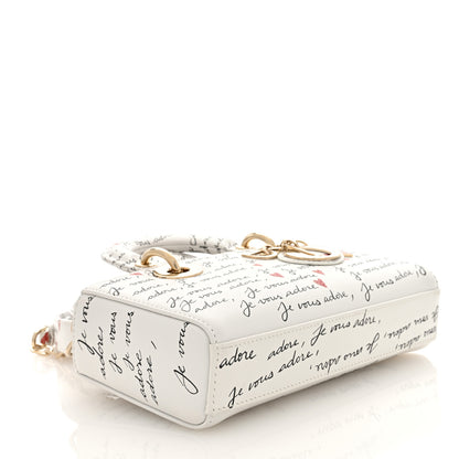 Christian Dior Calfskin Je Vous Adore Dioramour Small Lady D-Joy White Black Red 4 of 10