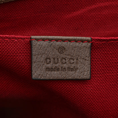 Gucci GG Supreme Monogram Textured Dollar Calfskin Retro Interlocking G Flap Messenger Bag Beige Ebony New Acero 6 of 11