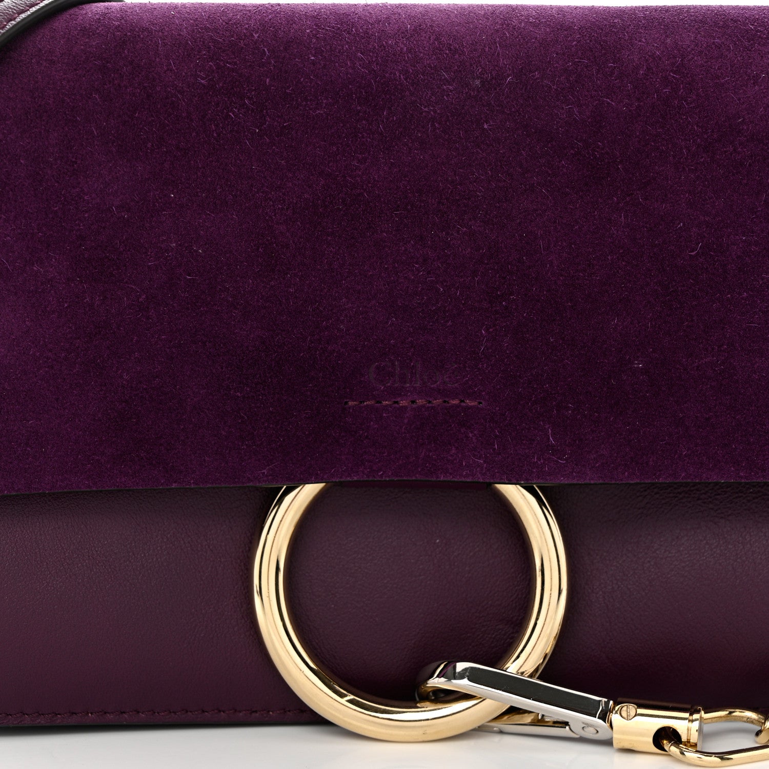 Chloe Suede Calfskin Small Faye Shoulder Bag Intense Violine 8 of 10