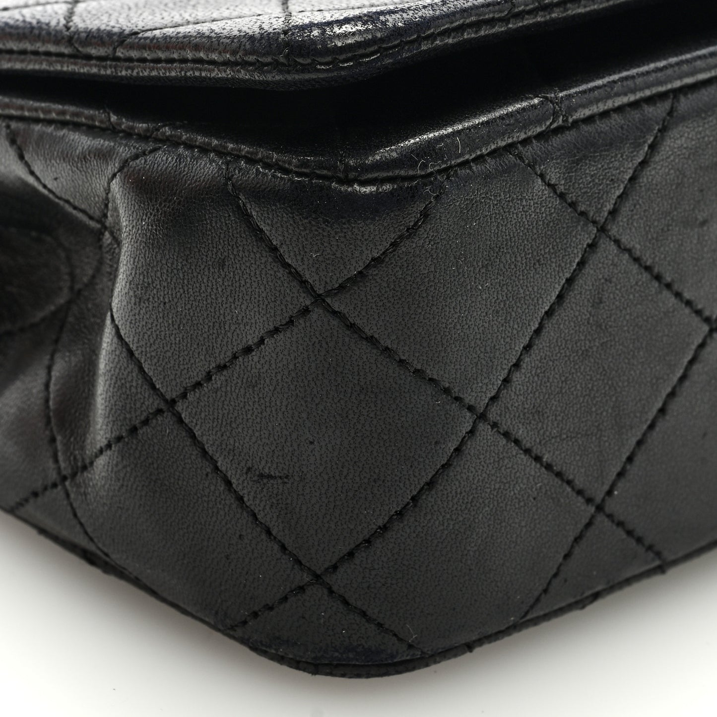 Lambskin Quilted Small Single Flap Bag Black