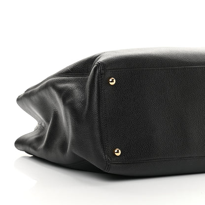 Chanel Calfskin Cerf Executive Shopper Tote Black 10 of 11