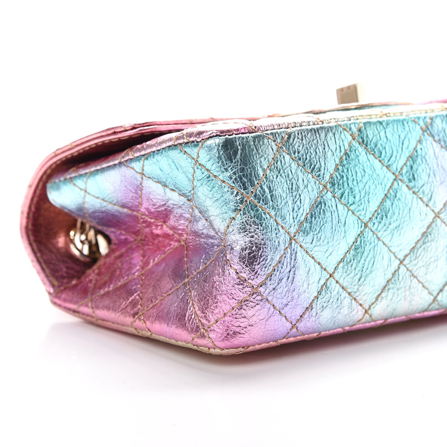 Metallic Goatskin Quilted Mini 2.55 Reissue Flap Multicolor