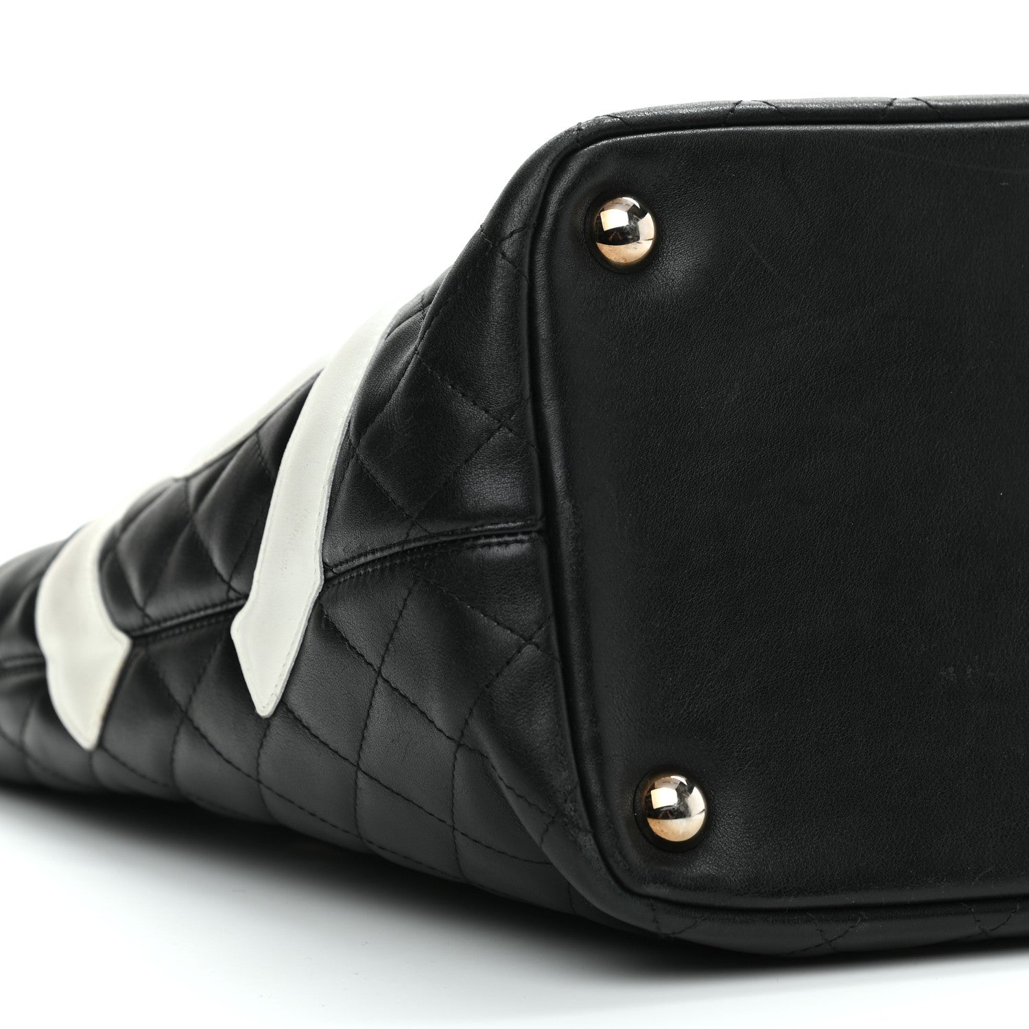 Chanel Calfskin Quilted Large Cambon Tote Black White 7 of 11