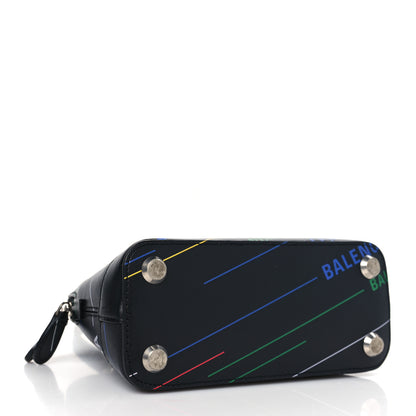 Balenciaga Calfskin Logo Print XXS Ville Top Handle Bag Black Multicolor 4 of 8