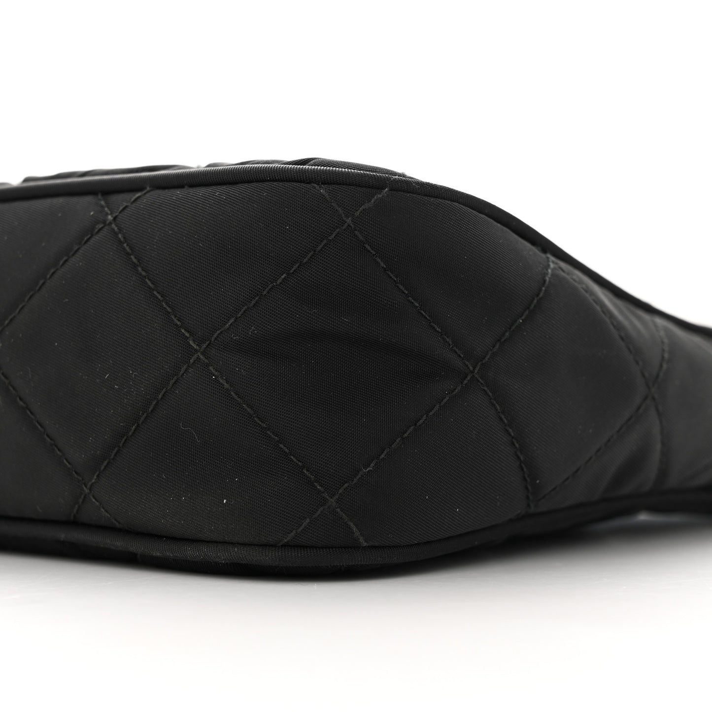 Tessuto Nylon Stitched Shoulder Bag Black