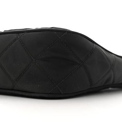 Prada Tessuto Nylon Stitched Shoulder Bag Black 10 of 13