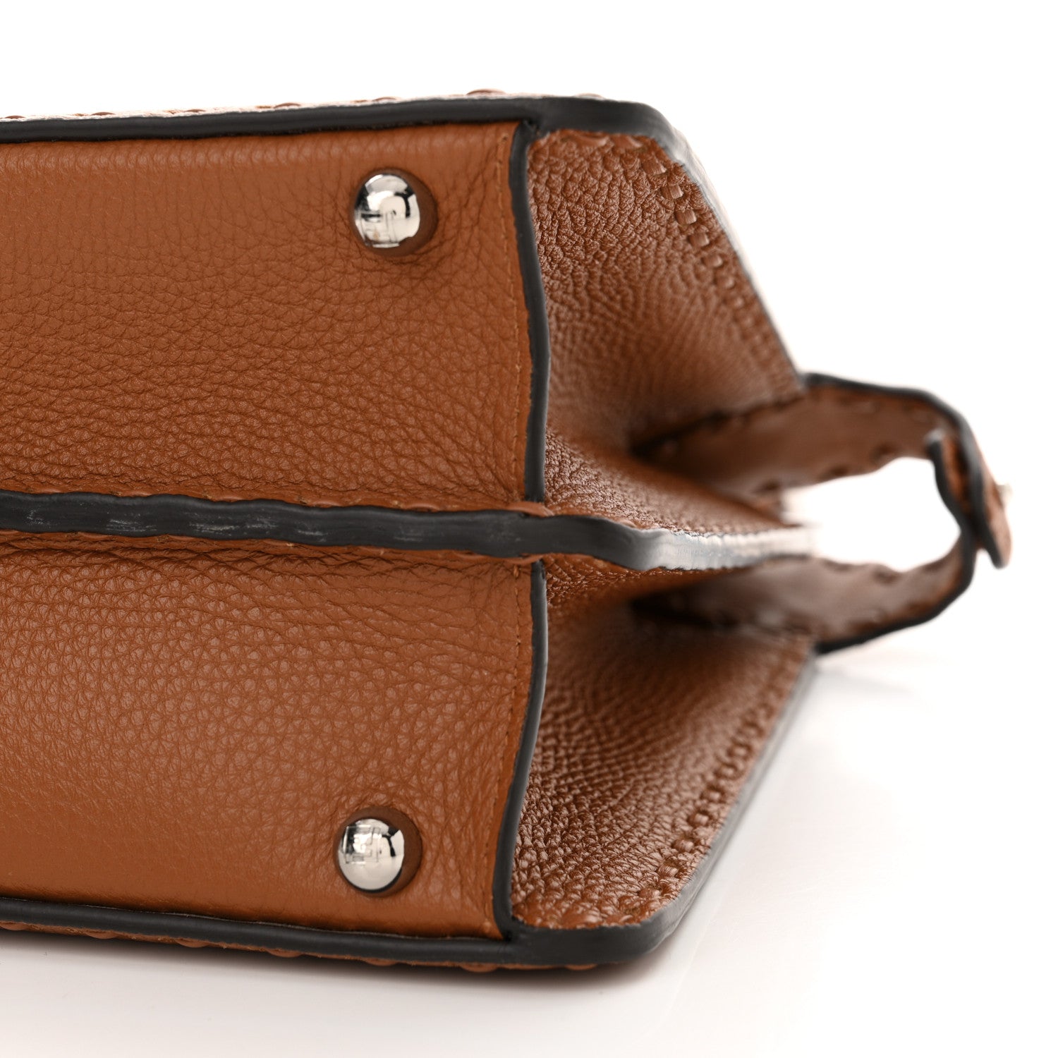 Fendi Cuoio Romano Selleria Bi-Color Medium Peekaboo Iconic Satchel Mou Deserto 9 of 11