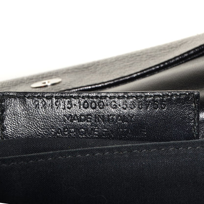 Balenciaga Chevre Metallic Edge Classic Silver Hardware Envelope Clutch Black 7 of 9