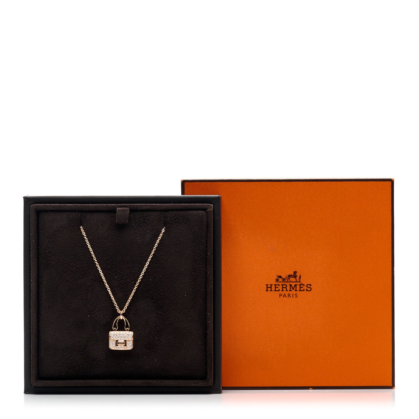 18K Rose Gold Diamond Constance Amulettes Pendant Necklace