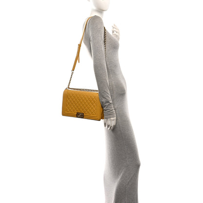 Chanel Lambskin Quilted New Medium Boy Flap Yellow 2 of 12