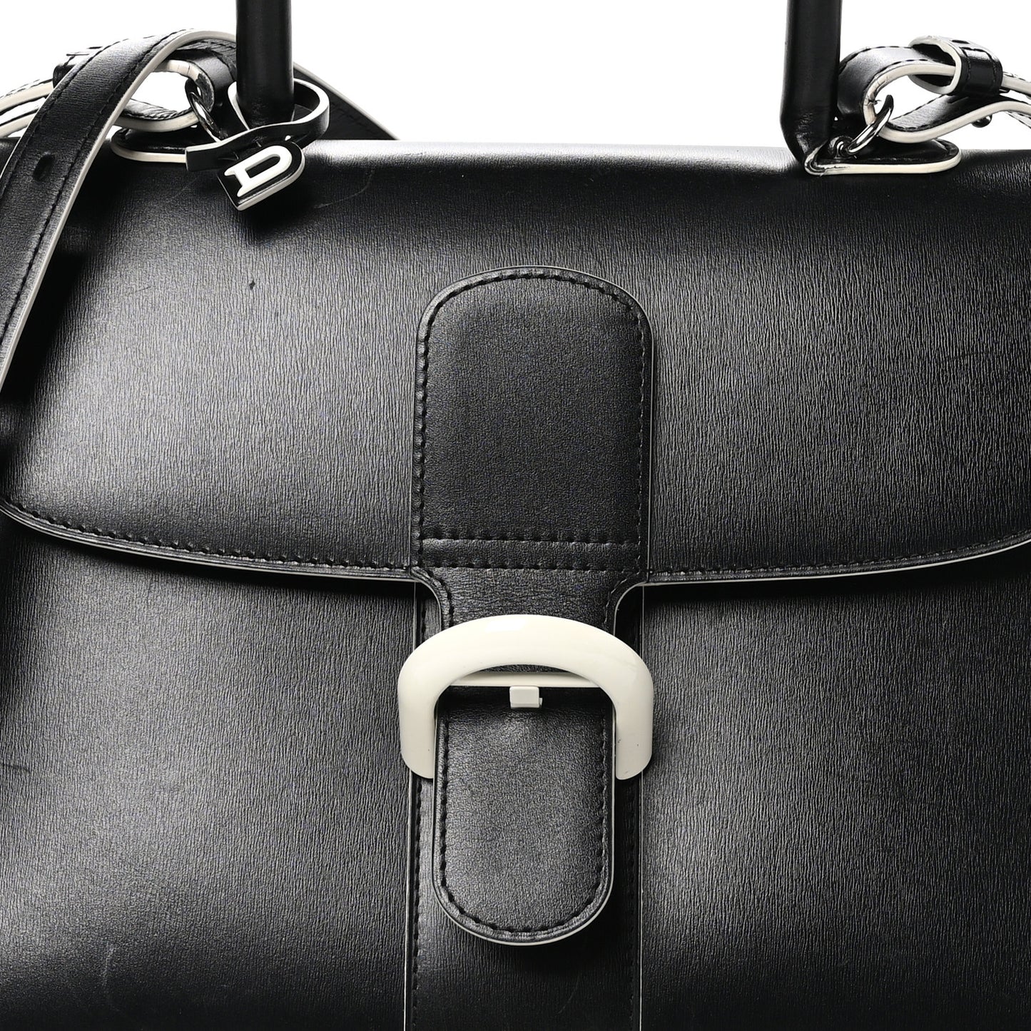 Box Calfskin MM Brillant Clouds Satchel Black Ciel