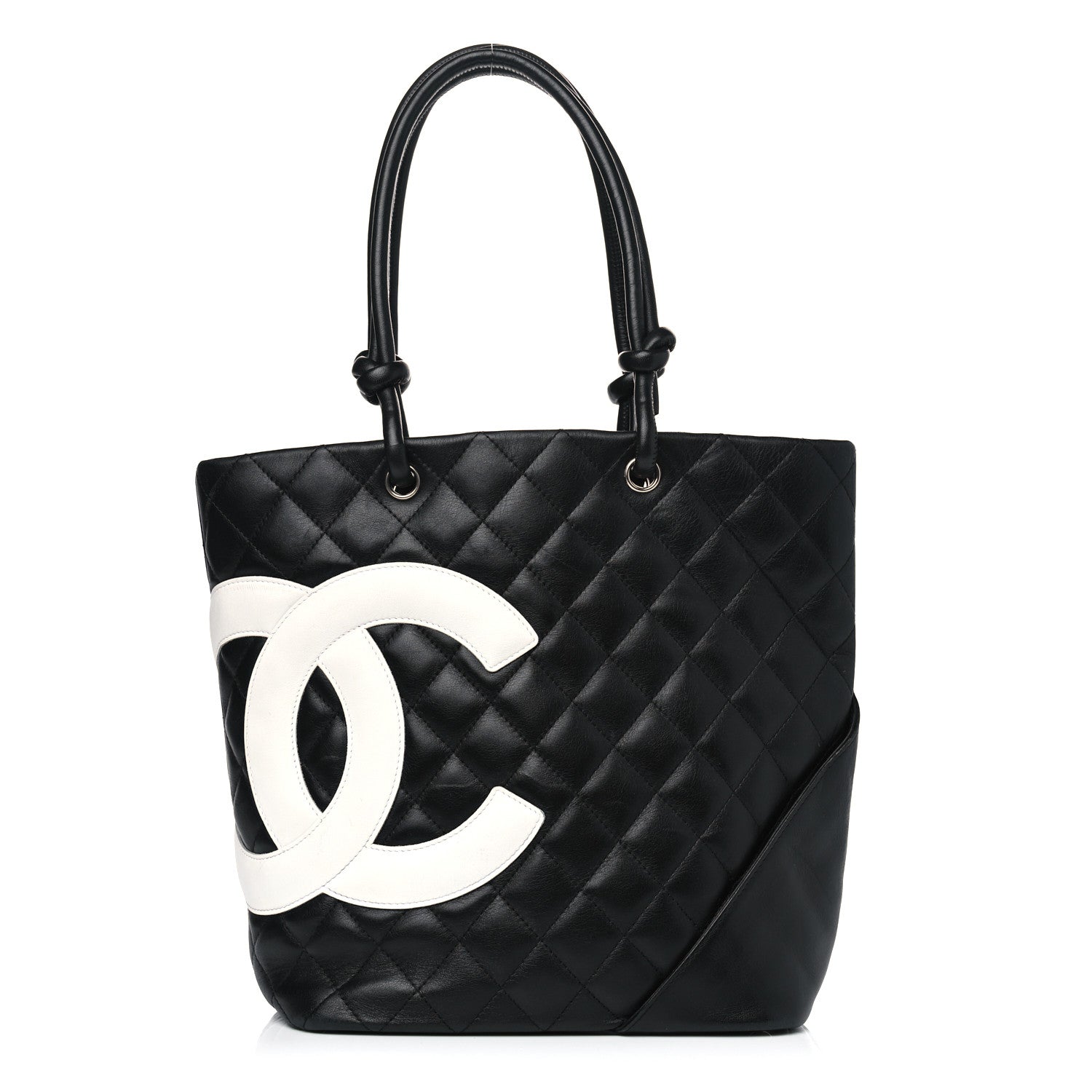 Chanel Calfskin Quilted Medium Cambon Tote Black White 1 of 8