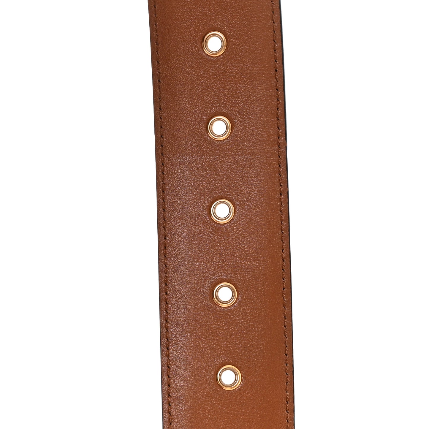 Canvas Glossy Calfskin VLogo 90 36 Belt Saddle Brown