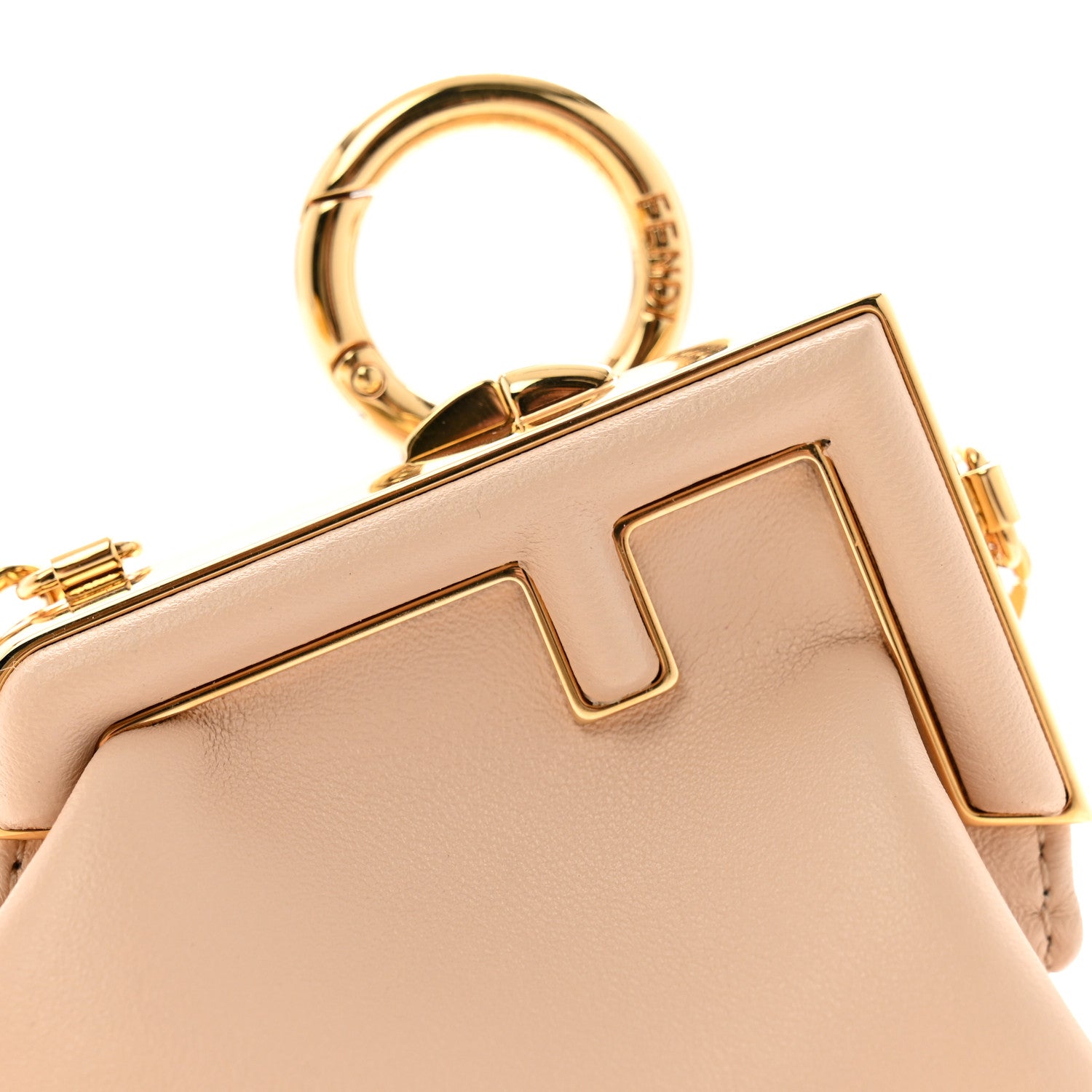Fendi Shiny Nappa Nano Fendi First Bag Charm Poudre 1631578