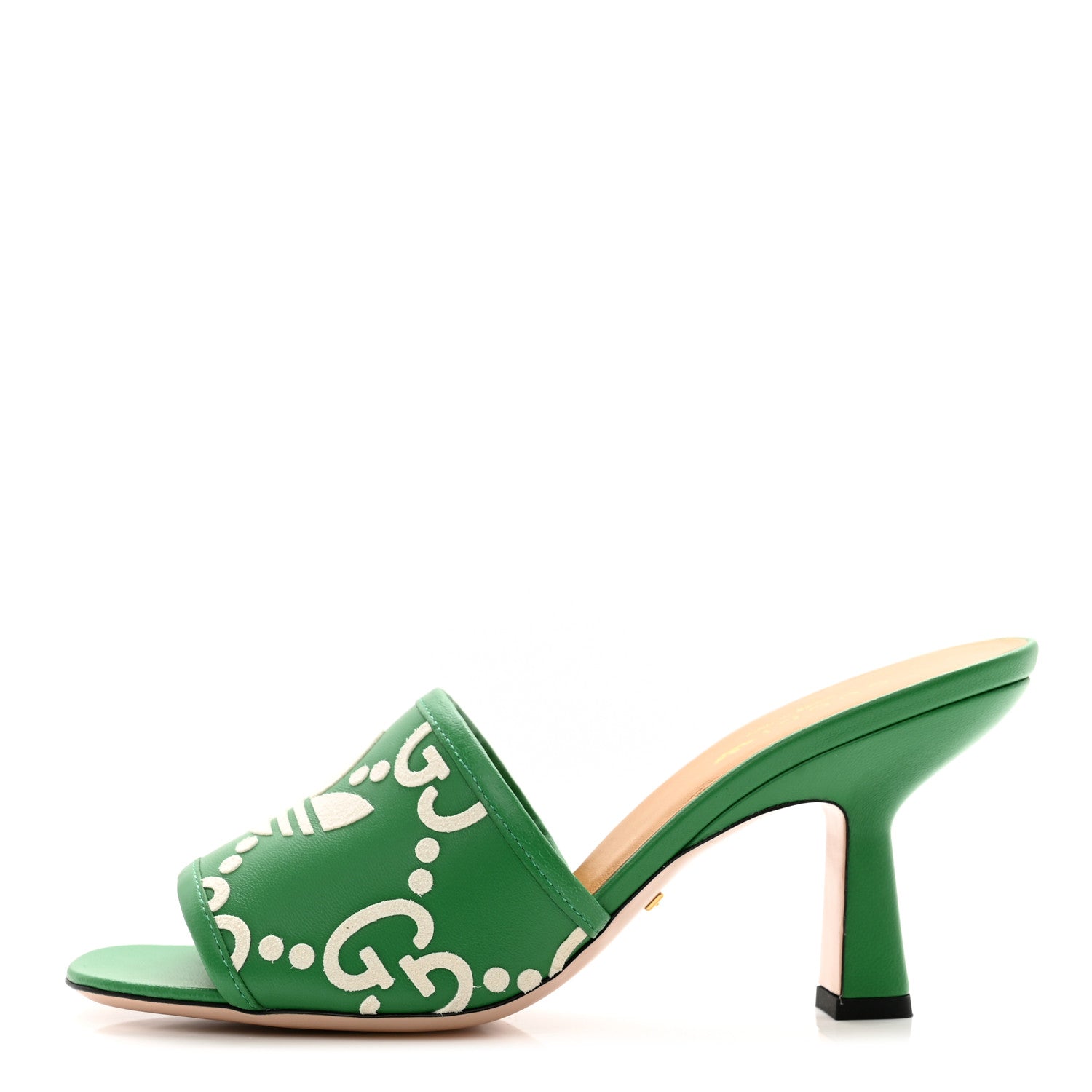 Gucci X ADIDAS Nappa Charlotte Suede Monogram Jumbo GG Trefoil 75mm Slide Sandals 37 New Shamarock Ivoire 1 of 9