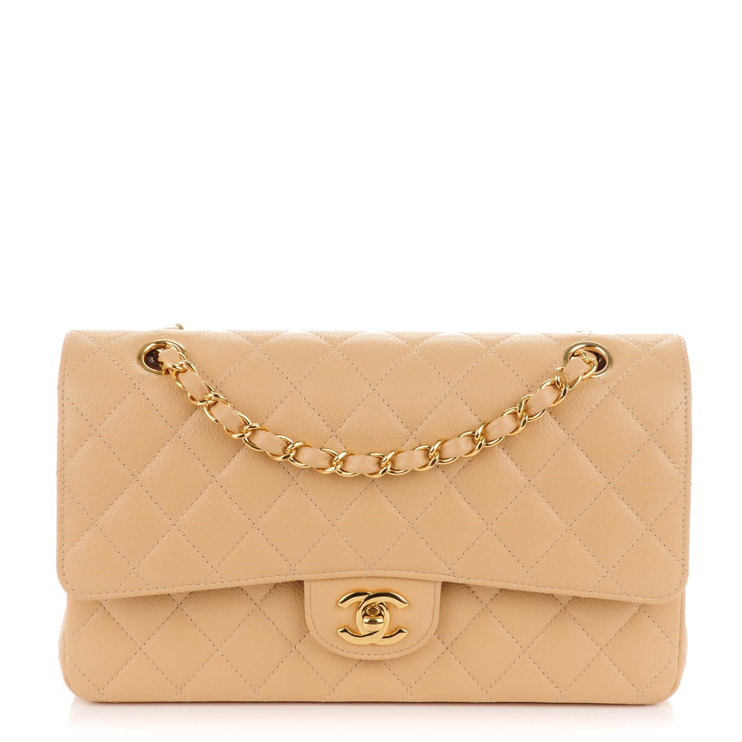 Chanel Caviar Quilted Medium Double Flap Beige Clair 1 of 8