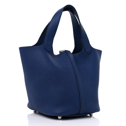 Hermes Taurillon Clemence Picotin Lock 18 PM Bleu Nuit 3 of 9