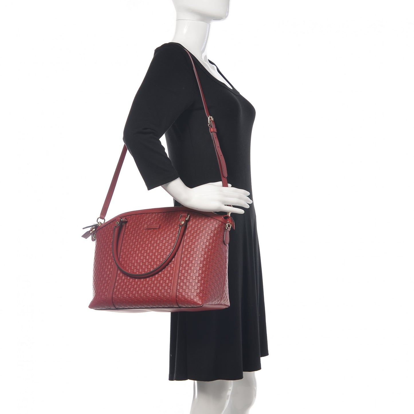 Soft Microguccissima Dome Satchel Red