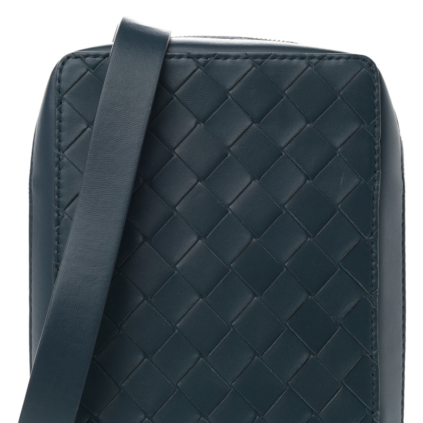 Nappa Intrecciato Crossbody Bag Celeste