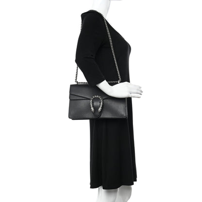 Gucci Pebbled Calfskin Small Dionysus Shoulder Bag Black 2 of 10