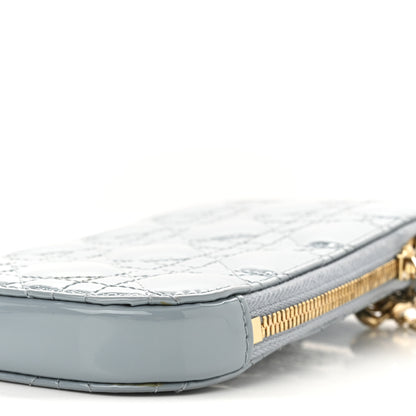 Christian Dior Patent Cannage Lady Dior Phone Holder Bracing Blue 9 of 12