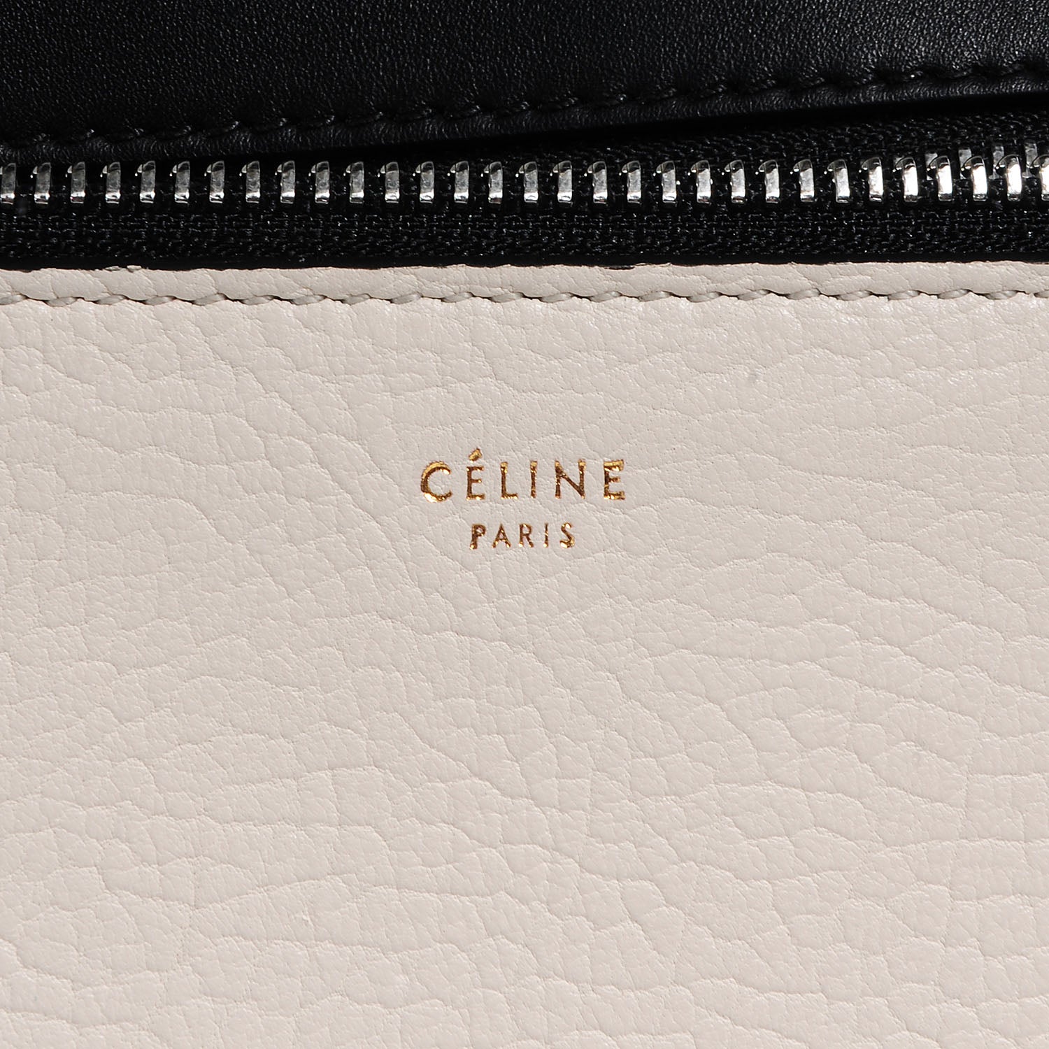 Celine Textured Calfskin Small Bi-Color Edge Shoulder Bag Black Cream 7 of 9