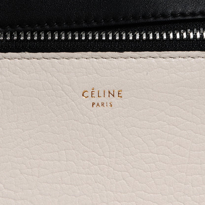 Celine Textured Calfskin Small Bi-Color Edge Shoulder Bag Black Cream 7 of 9