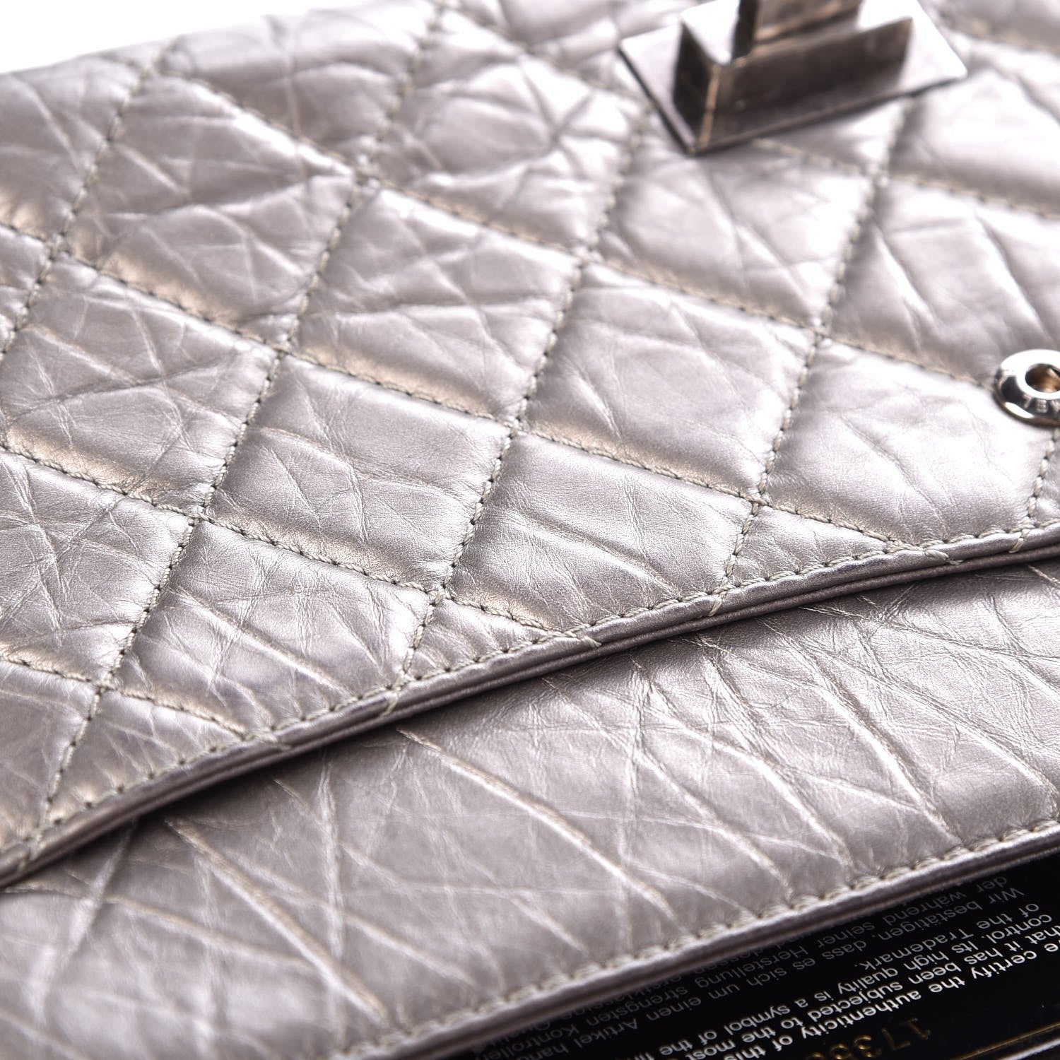Chanel Metallic Aged Calfskin Quilted 2.55 Reissue 227 Flap Dark Silver 15 of 15