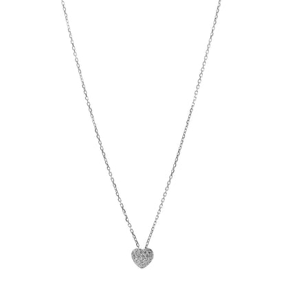 Cartier 18K White Gold Diamond Medium Heart Paved Pendant Necklace 1 of 7